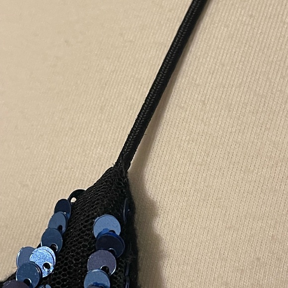 🆕 ALMOST FAMOUS Black Spaghetti Strap Tank with Multicolor Sequin Front ~ Small - Picture 5 of 8